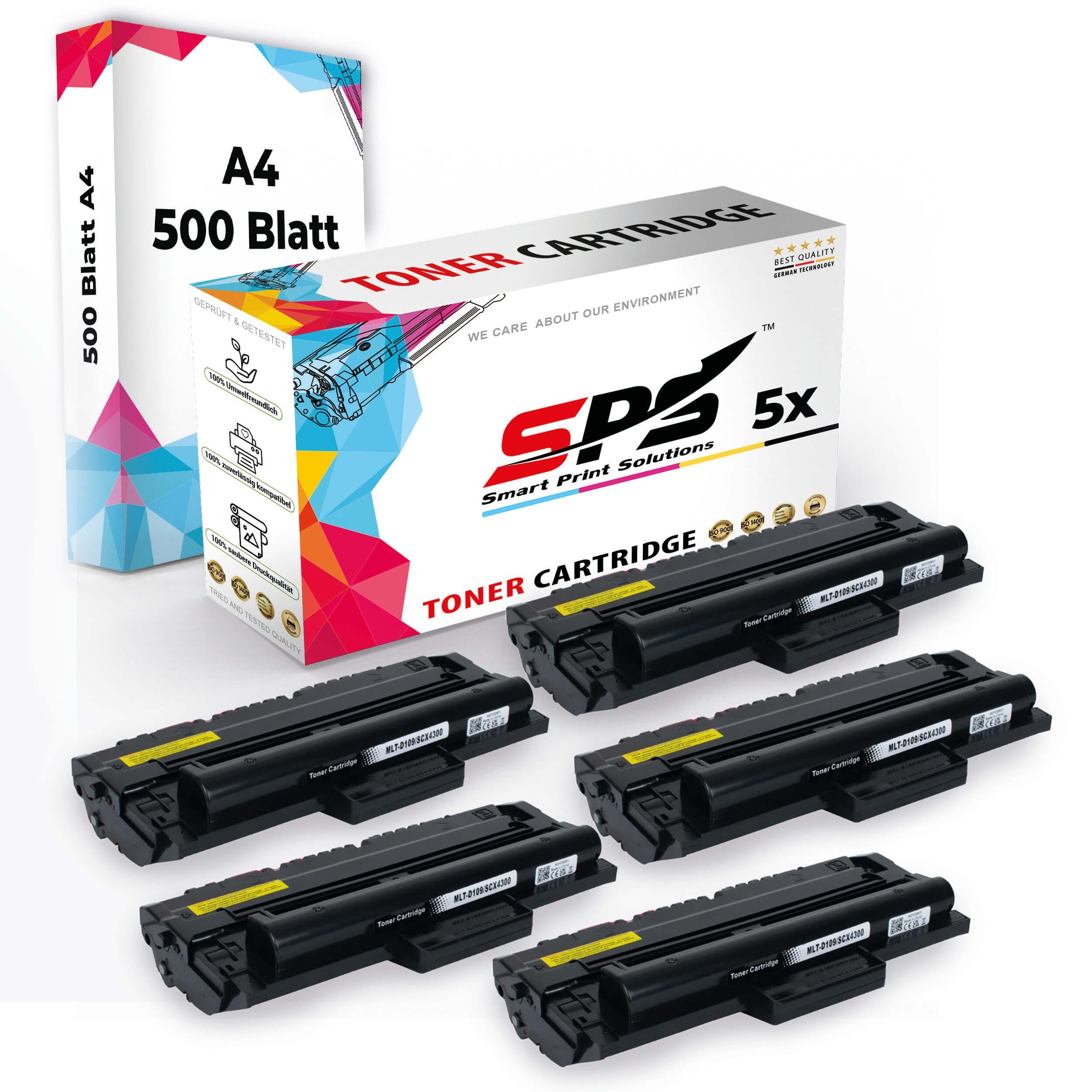 Kompatibel, Set + Toner,1x SPS Druckerpapier) A4 Druckerpapier 5x Multipack Tonerkartusche A4 5x (5er Pack,