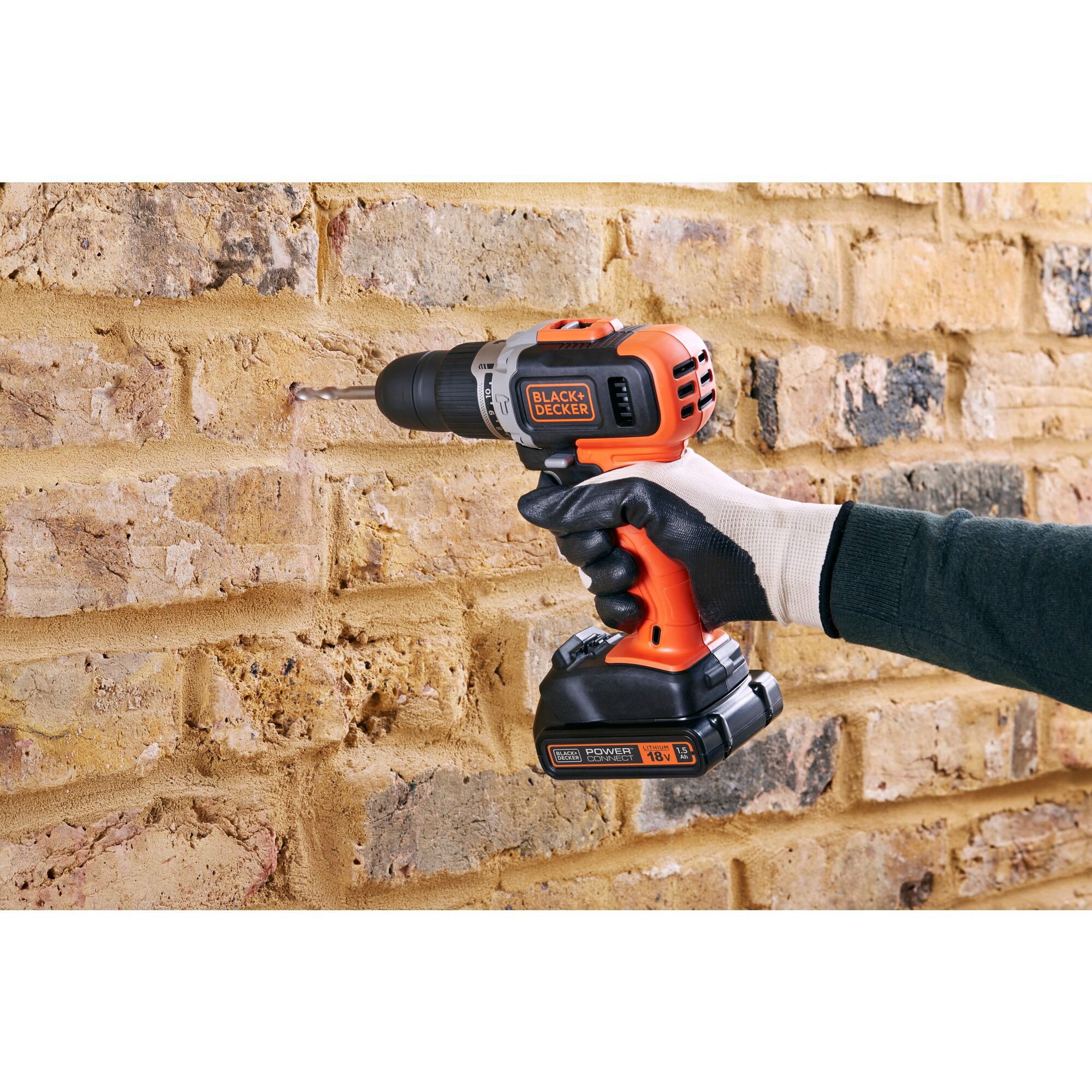 Black + Decker Bohrmaschine BLACK+DECKER Akku-Schlagbohrschrauber BCKSB02