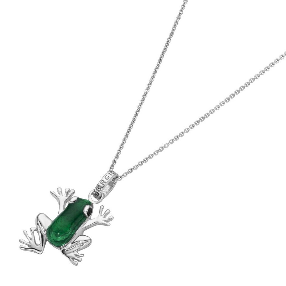 GIORGIO MARTELLO MILANO Kette mit Anhänger Frosch mit Kaltemaille, Silber  925