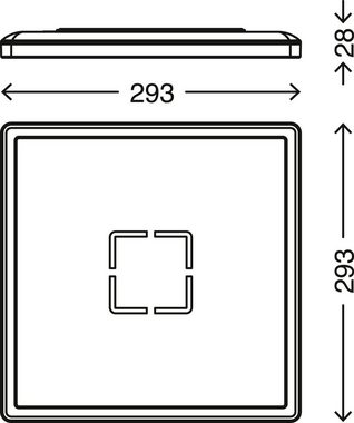 Briloner Leuchten LED Deckenleuchte 3390-015, LED fest verbaut, Neutralweiß, Deckenlampe mit indirekter Hintergrundbeleuchtung