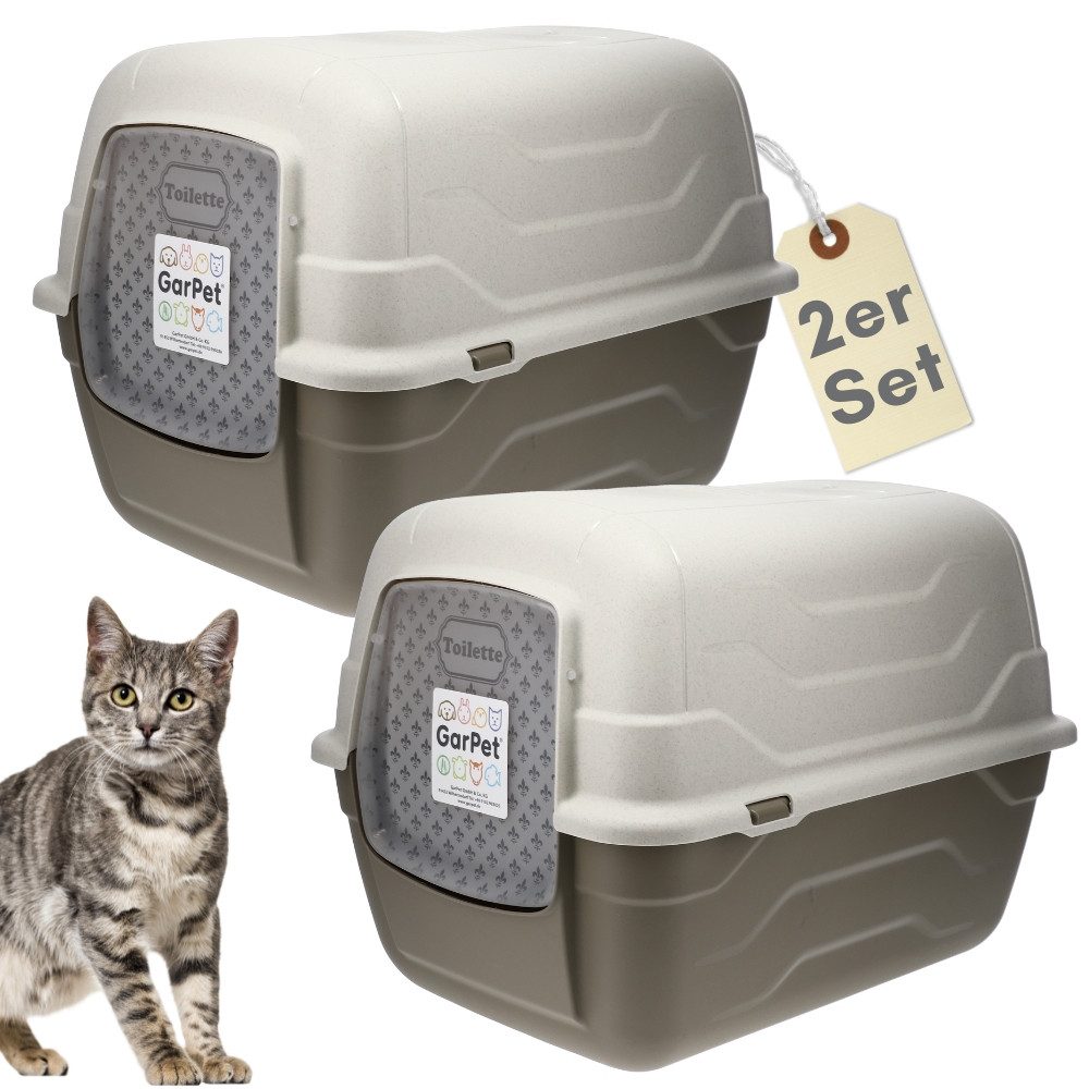 GarPet Katzentoilette 2er Set Katzenklo mit Deckel - Haube kippbar - XXL Ka günstig online kaufen