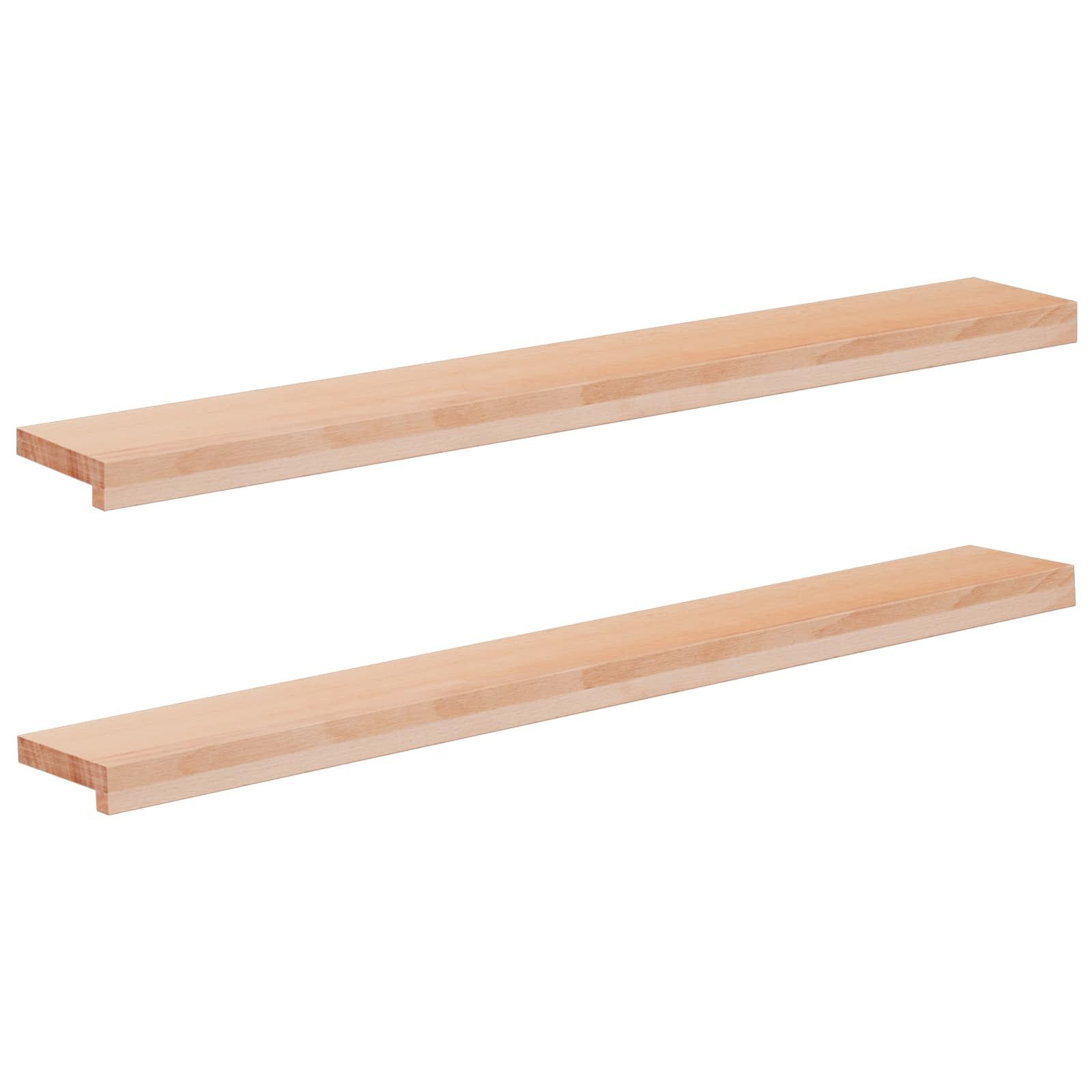 vidaXL Fensterbank Fensterbänke 2 stk. Natur 110 x 20 x 2 cm Massivholz Buche