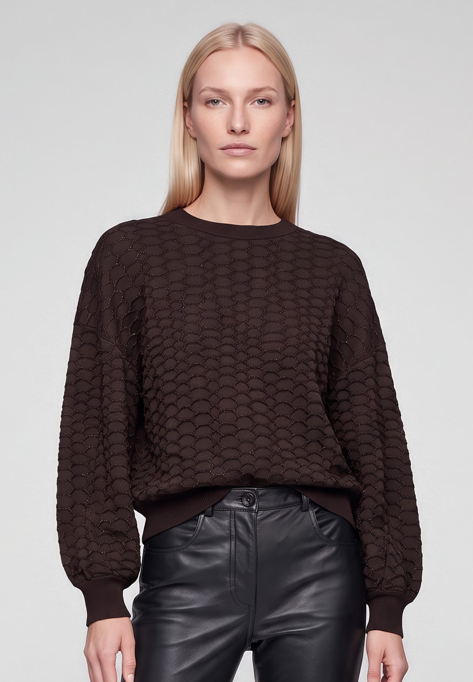 MARC AUREL Strickpullover aus sparkling Kroko-Jacquard