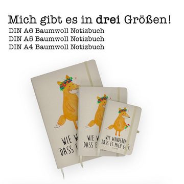 Mr. & Mrs. Panda Notizbuch Fuchs Blumen - Transparent - Geschenk, Eintragebuch, Selbstliebe, Blu Mr. & Mrs. Panda, Handgefertigt