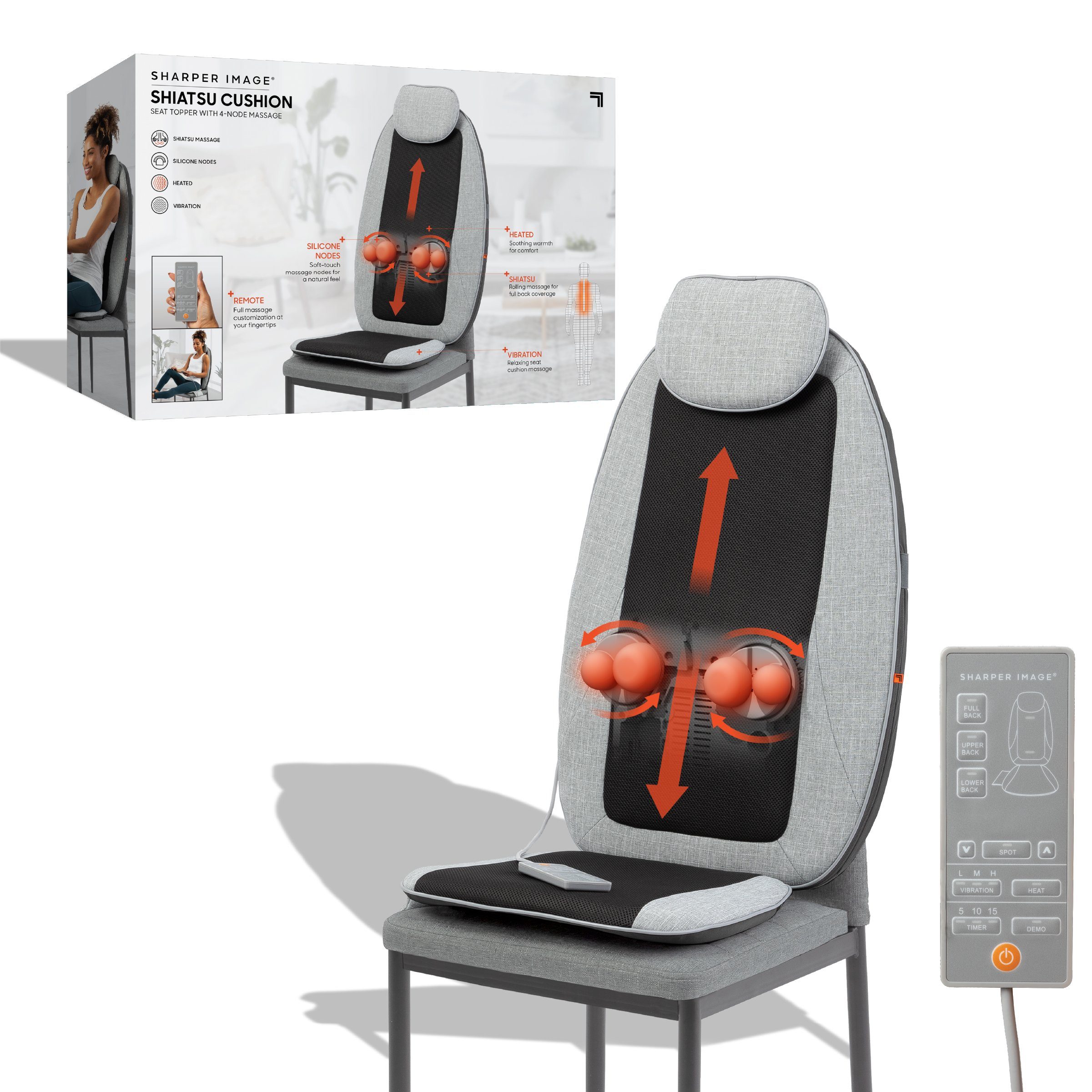 Sharper Image Massagesitzauflage, mit einstellbarer Wärmefuntkion