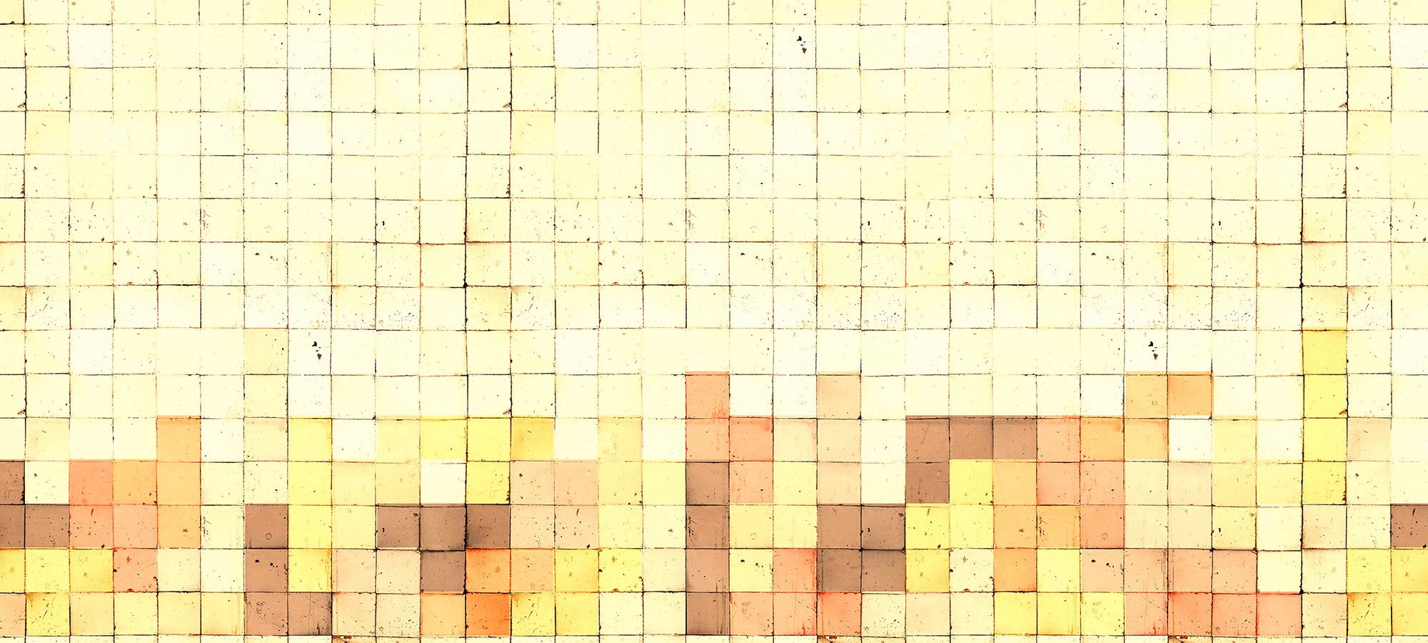 Atelier Paper Decke Wand, Mosaic Vlies, Architects sonnengelb/dunkelbraun/hellorange Tetris 2, glatt, (6 47 geometrisch, St), Schräge, Fototapete