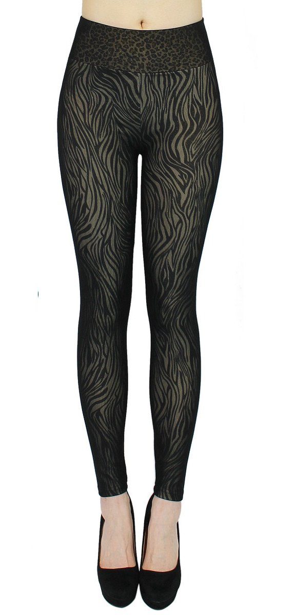 Thermoleggings Thermo Leggings Damen Highwaist im Strumpfhose Optik Thermohose
