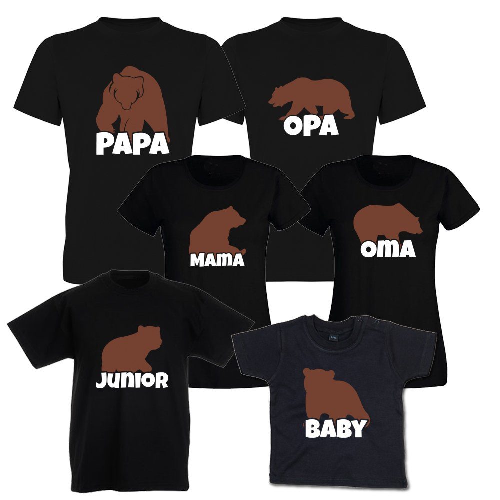 G-graphics T-Shirt Bären-Familie Familien-Set zum selbst zusammenstellen, Für Mama, Papa, Oma, Opa & Kinder, mit trendigem Frontprint, Aufdruck auf der Vorderseite, Spruch/Sprüche/Print/Motiv, für jung & alt