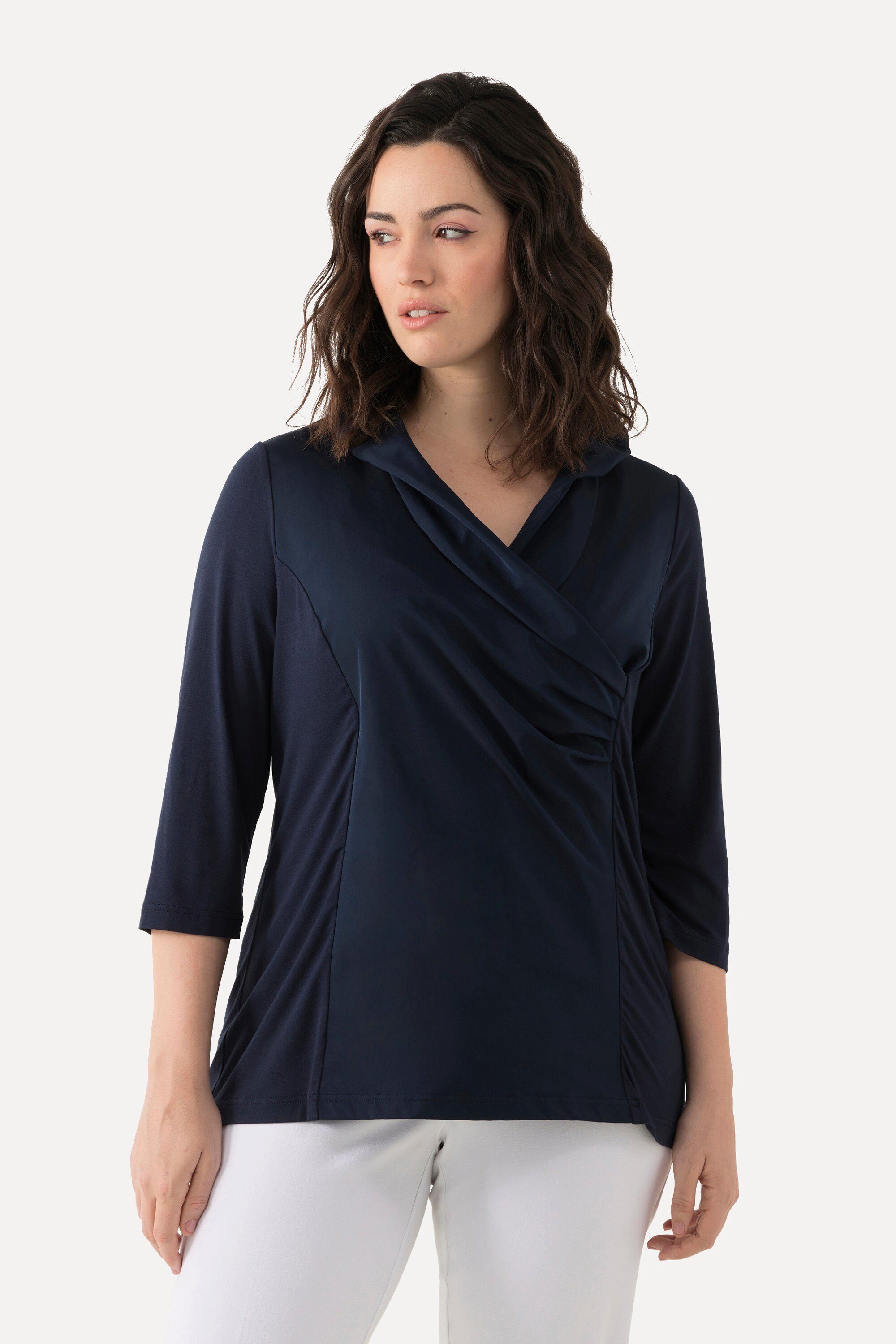Ulla Popken T-Shirt Shirt Taft-Kragen Classic günstig online kaufen
