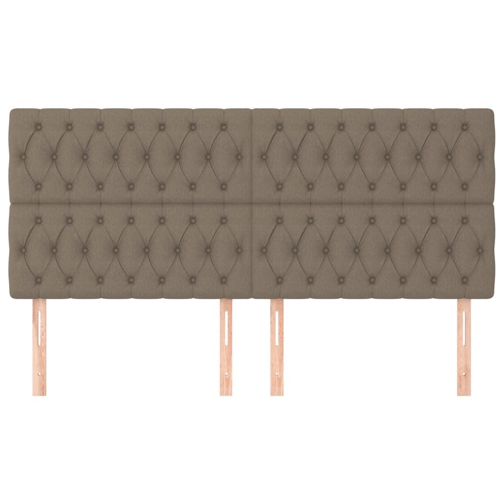 vidaXL Bett Kopfteil Taupe 200 x 7 x 118/128 cm Stoff (1-tlg)