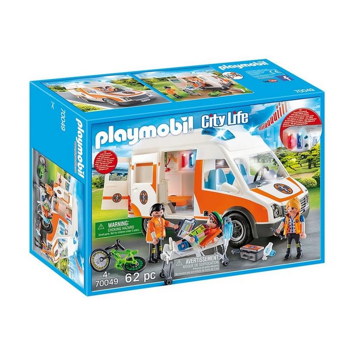 Playmobil® Spielwelt PLAYMOBIL® 70049 - City Life - Rettungswagen mit Licht und Sound