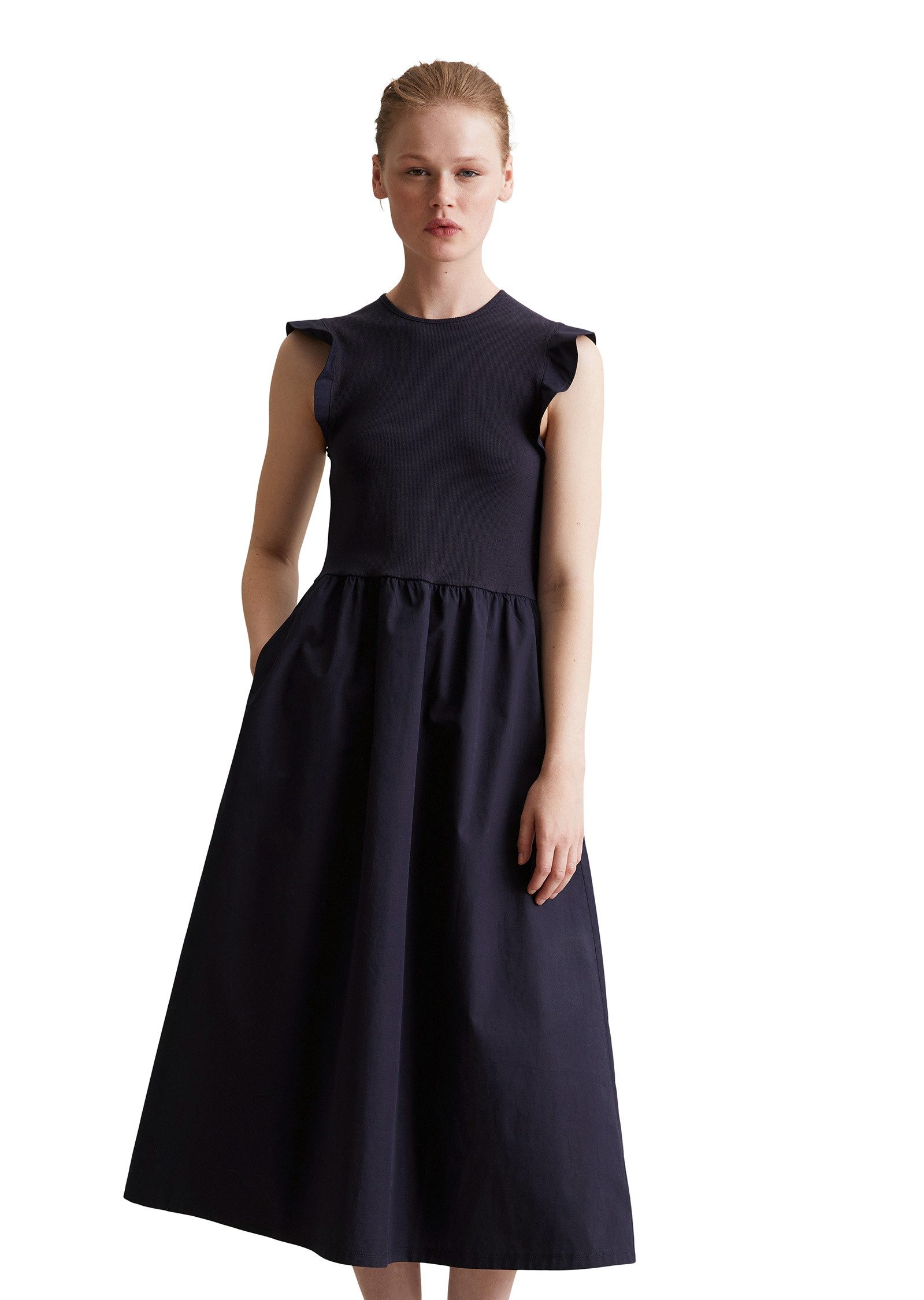 Marc O'Polo DENIM Jerseykleid mit Baumwoll-Popelinerock günstig online kaufen