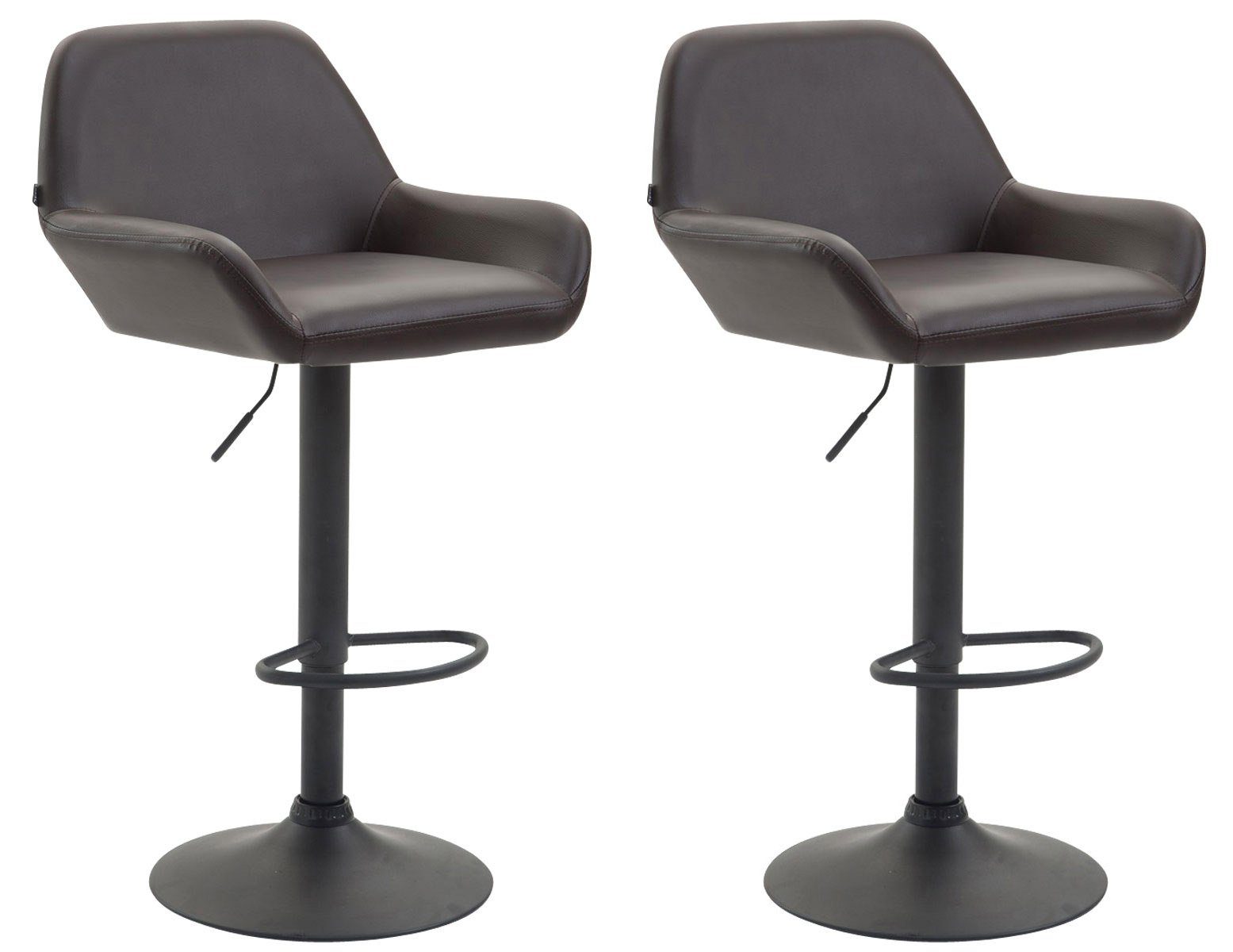 Barhocker 2er Set Barhocker Braga Kunstleder schwarz