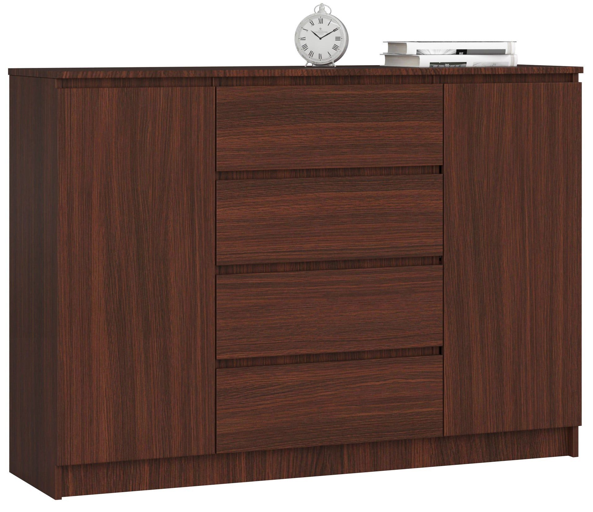 Raumhirsch Furniture Kommode mit 4 Schubladen, zwei Schranktüren, 138 cm breit Holz Schrank, (viele Farbvarianten - Maße: 138 x 99 x 40 cm) - Hochwertig & stabil