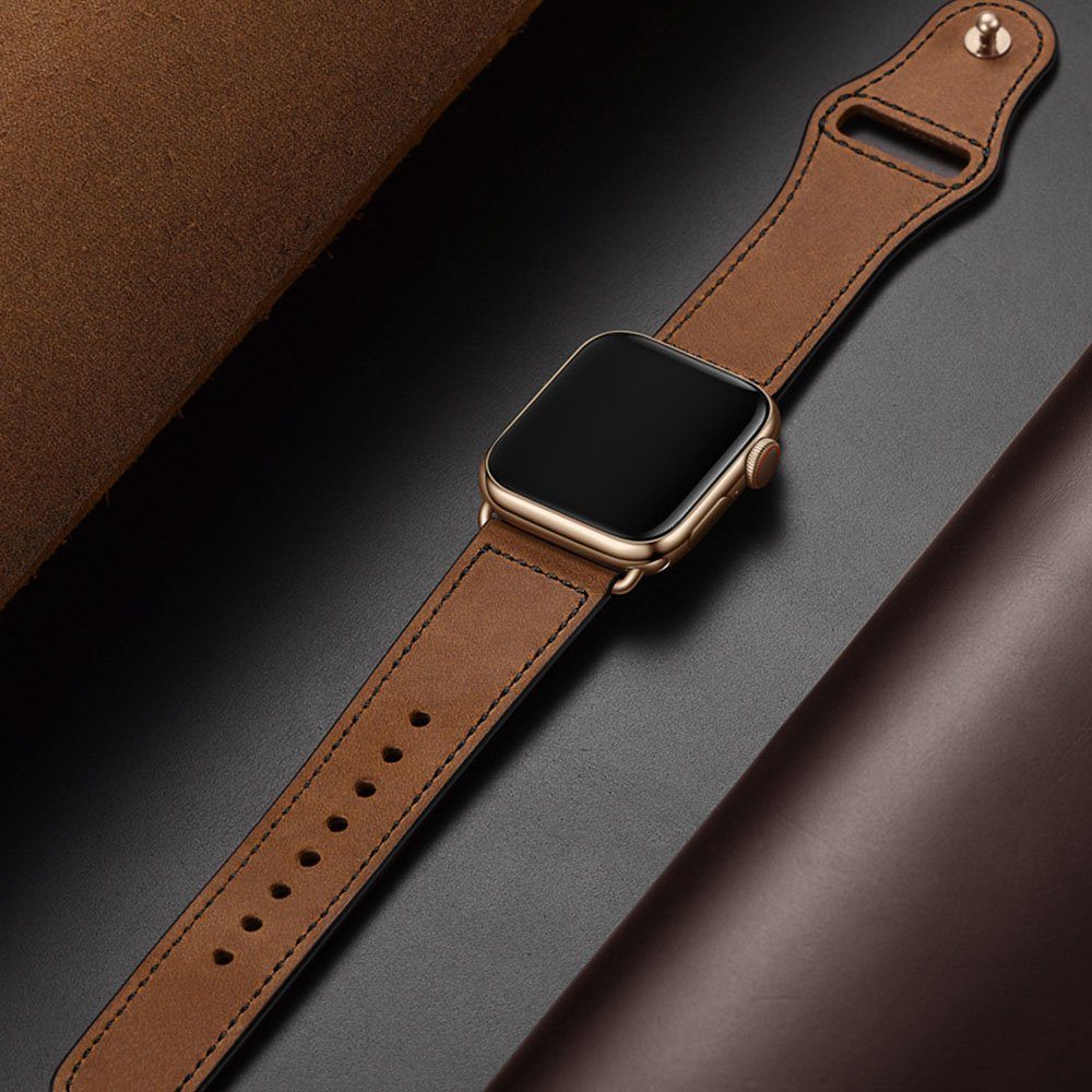 FELIXLEO Uhrenarmband Lederarmband Ersatzarmband Watch Kompatibel Apple mit 42/44m
