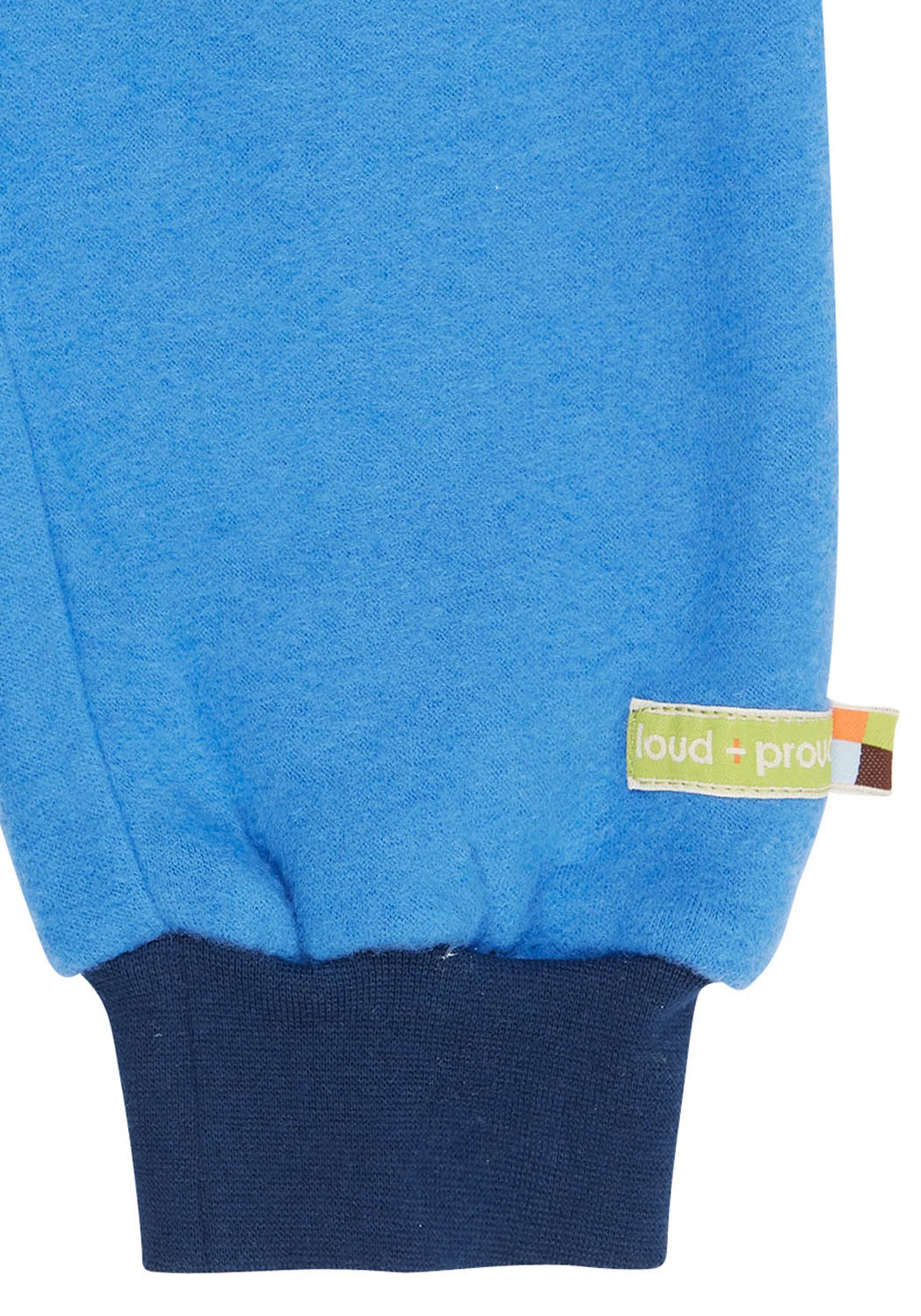 loud + proud Dehnbund-Hose Umschlagbund Baby Wollfleece-Hose INDIGO mit