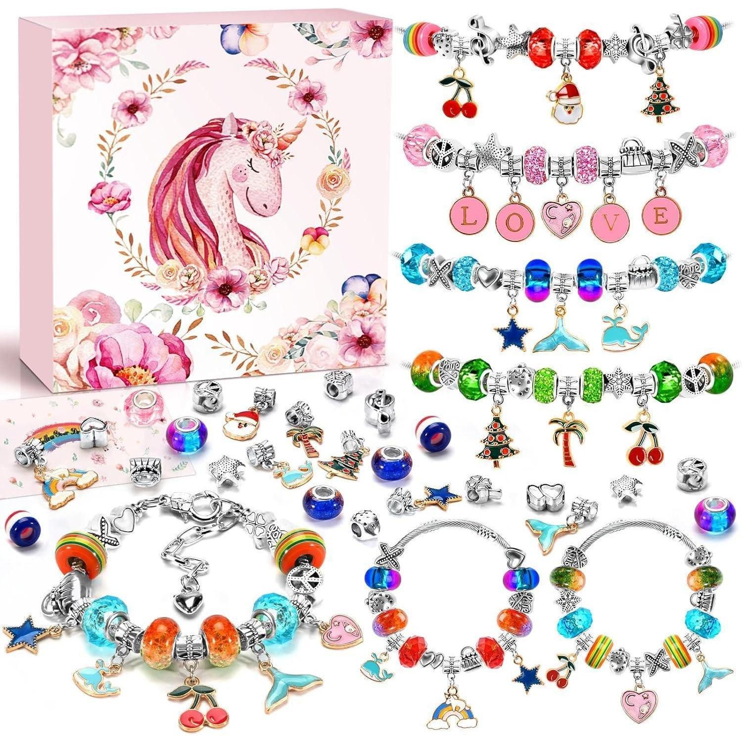 LuxusKollektion Ketten und Armband Set DIY Armband Bastelset Mädchen 4-12 Jahre - Schmuck Basteln Spielzeug