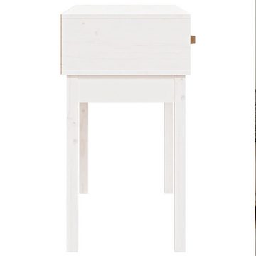 furnicato Beistelltisch Konsolentisch Weiß 76,5x40x75 cm Massivholz Kiefer (1-St)