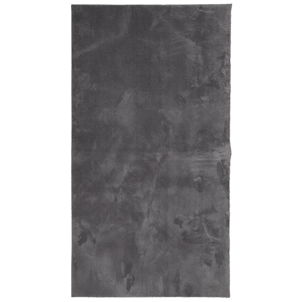 vidaXL Teppich Teppich HUARTE Kurzflor Weich und Waschbar Anthrazit 60x110 cm, Rechteckig, Höhe: 110 mm