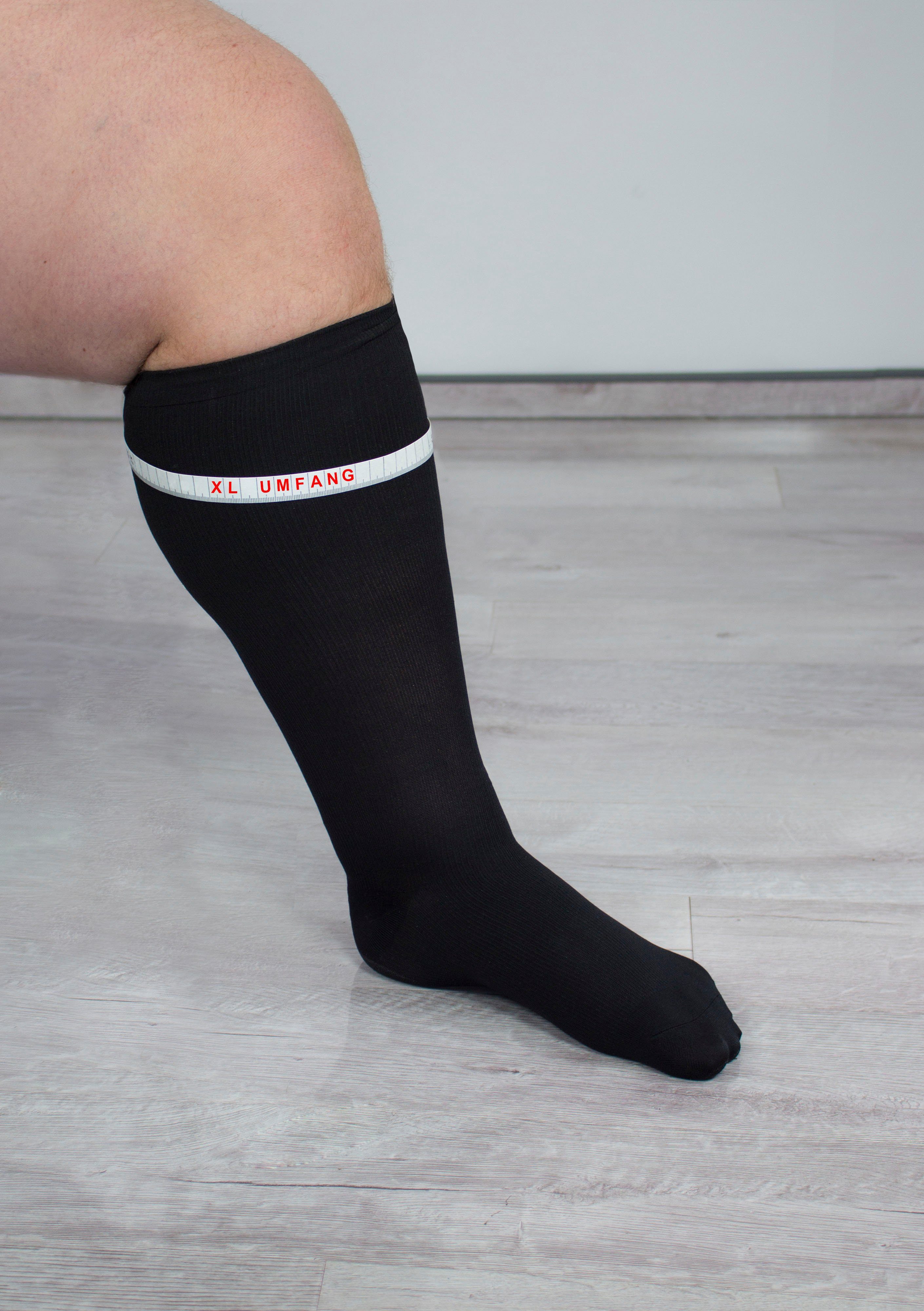 Hydas Stützkniestrümpfe XXL mit extra breiter Beinweite (2-Paar) weicher Abschlussrand, extrem dehnbar, pflegeleichte Qualität