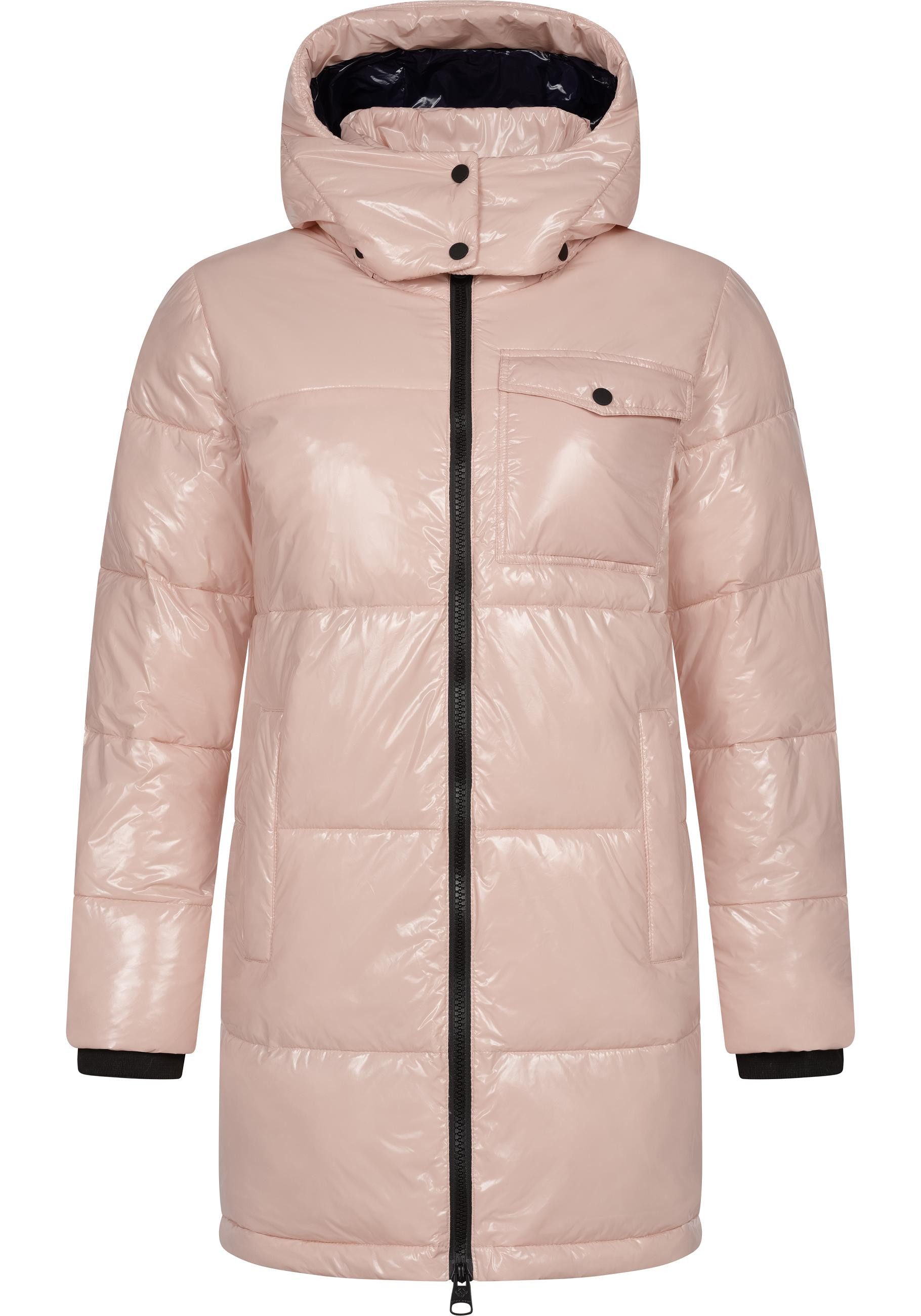 Ragwear Wintermantel Roobie Long super stylischer, gänzender Damen Steppmantel