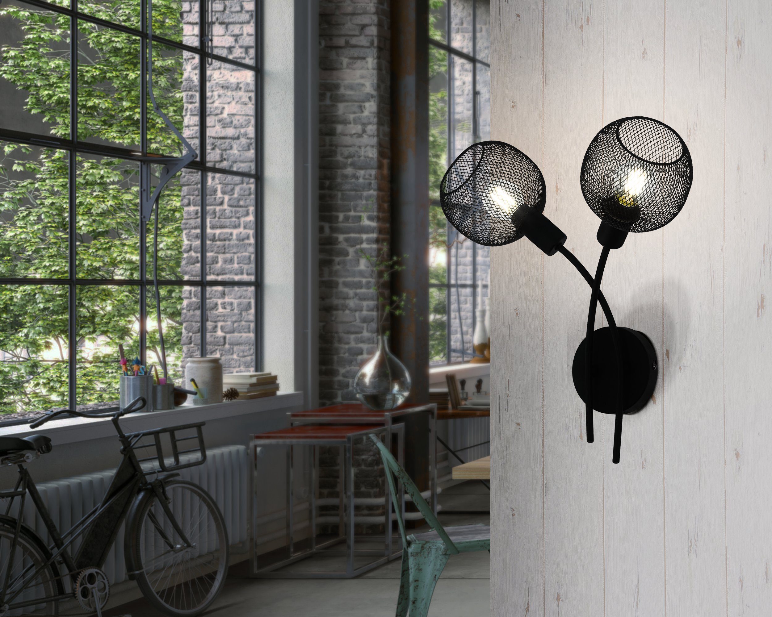 EGLO LED Wandleuchte Wrington 1, Leuchtmittel exklusive, Wandlampe, Wandleuchte innen, Stahl, Wohnzimmerlampe, Flurlampe, E14