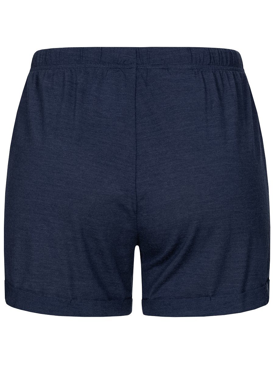 W IRIS pflegeleichter SUPER.NATURAL WIDE Shorts Merino-Materialmix Merino MELANGE SHORTS Shorts BLUE
