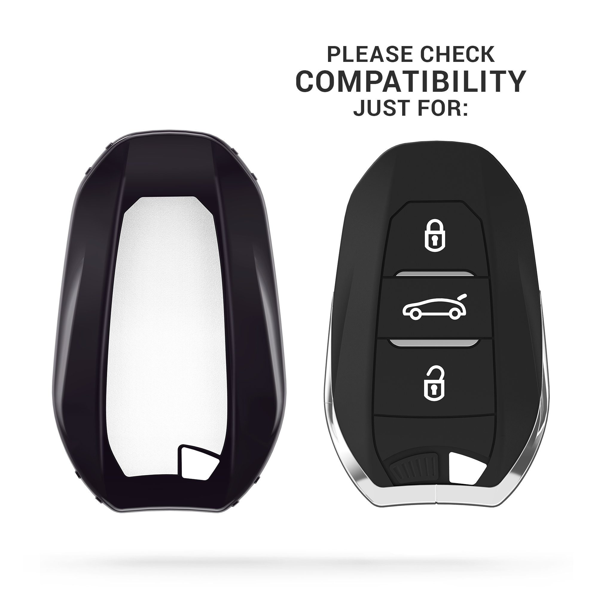 Autoschlüssel Peugeot Citroen, Schlüsseltasche Cover kwmobile TPU Fullbody Schlüsselhülle Hülle für Schutzhülle