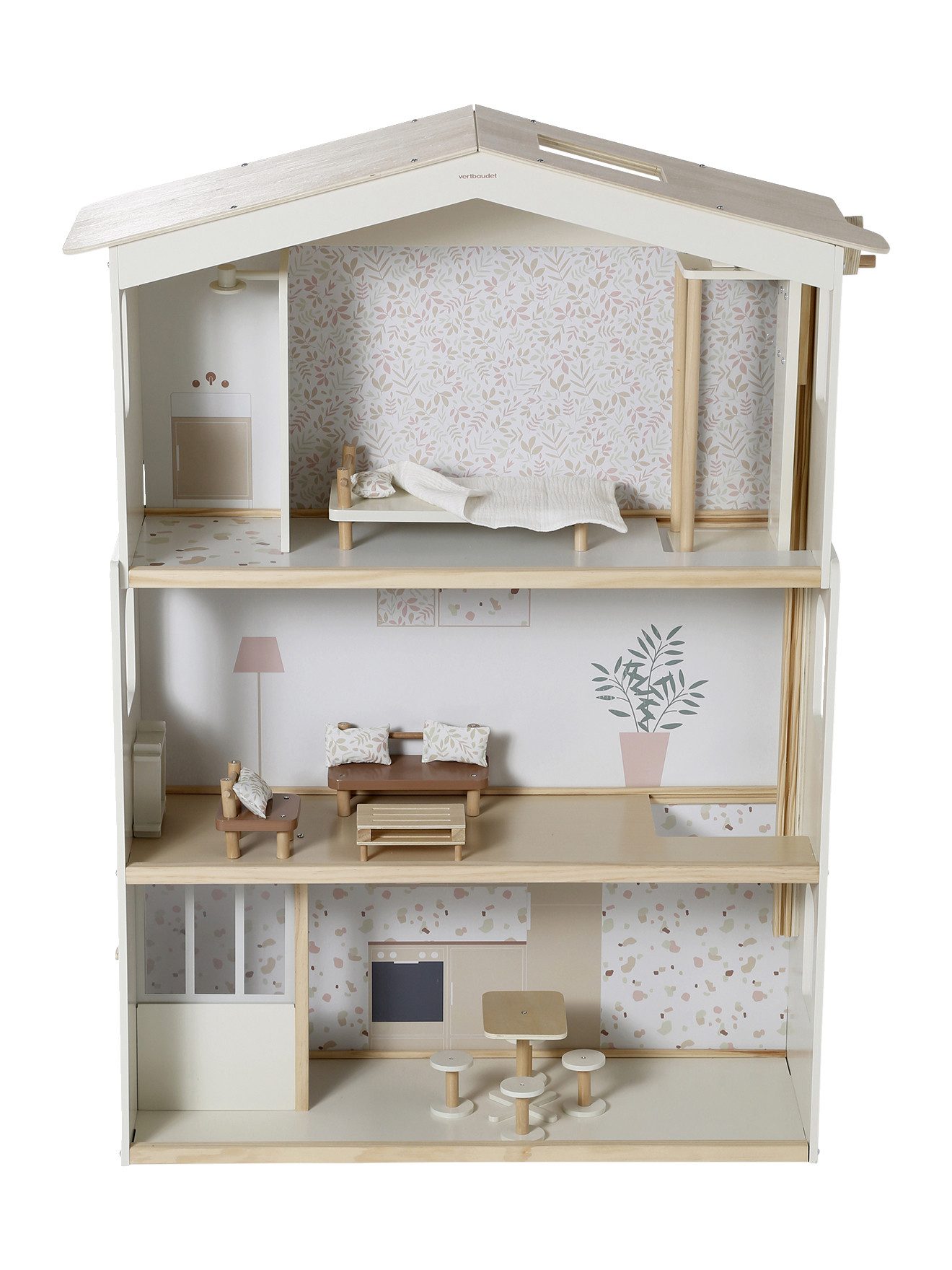 vertbaudet Puppen Accessoires-Set Puppenhaus aus Holz FSC®