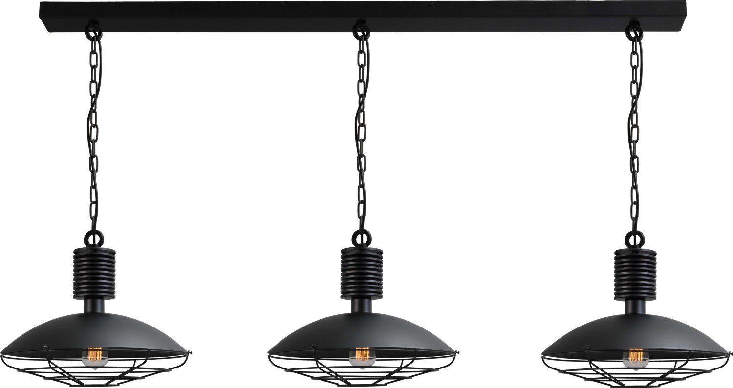 Licht-Erlebnisse Pendelleuchte LABBIEL, ohne Leuchtmittel, Hängelampe Küche Esstisch Schwarz E27 Metall Industrie Design