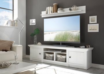 Furn.Design Lowboard Hooge (TV Unterschrank in Pinie weiß Landhaus, 2-türig), Breite 194 cm