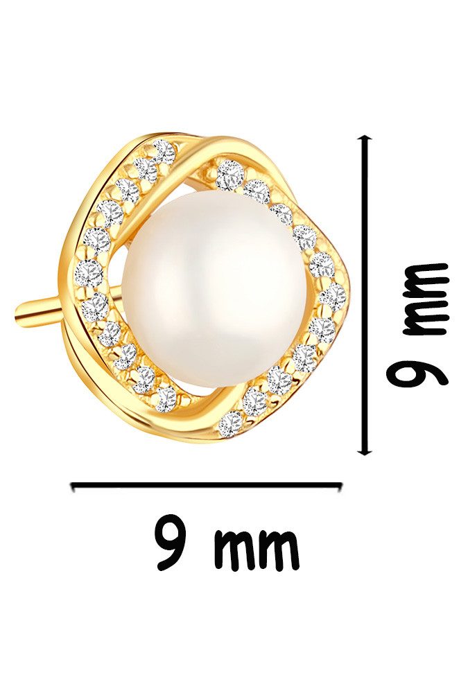 Limana Perlenohrringe Ohrringe 925 Silber Süßwasserperlen gold Frauen Damen Freundin (inkl. Schmuckbox), Geschenk Valentinstag Jahrestag Weihnachten Geburtstag Muttertag Oma