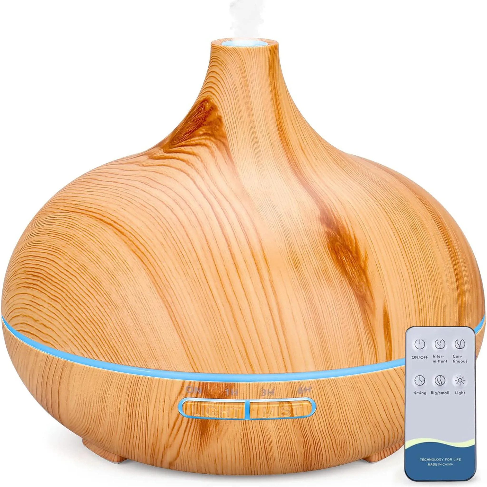 Athlix Diffuser Luftbefeuchter Diffusor für ätherische Öle Ultraschall Aromatherapie, 0,5 l Wassertank, 4 Timer-Modi, 500ml, 10 Std. Laufzeit