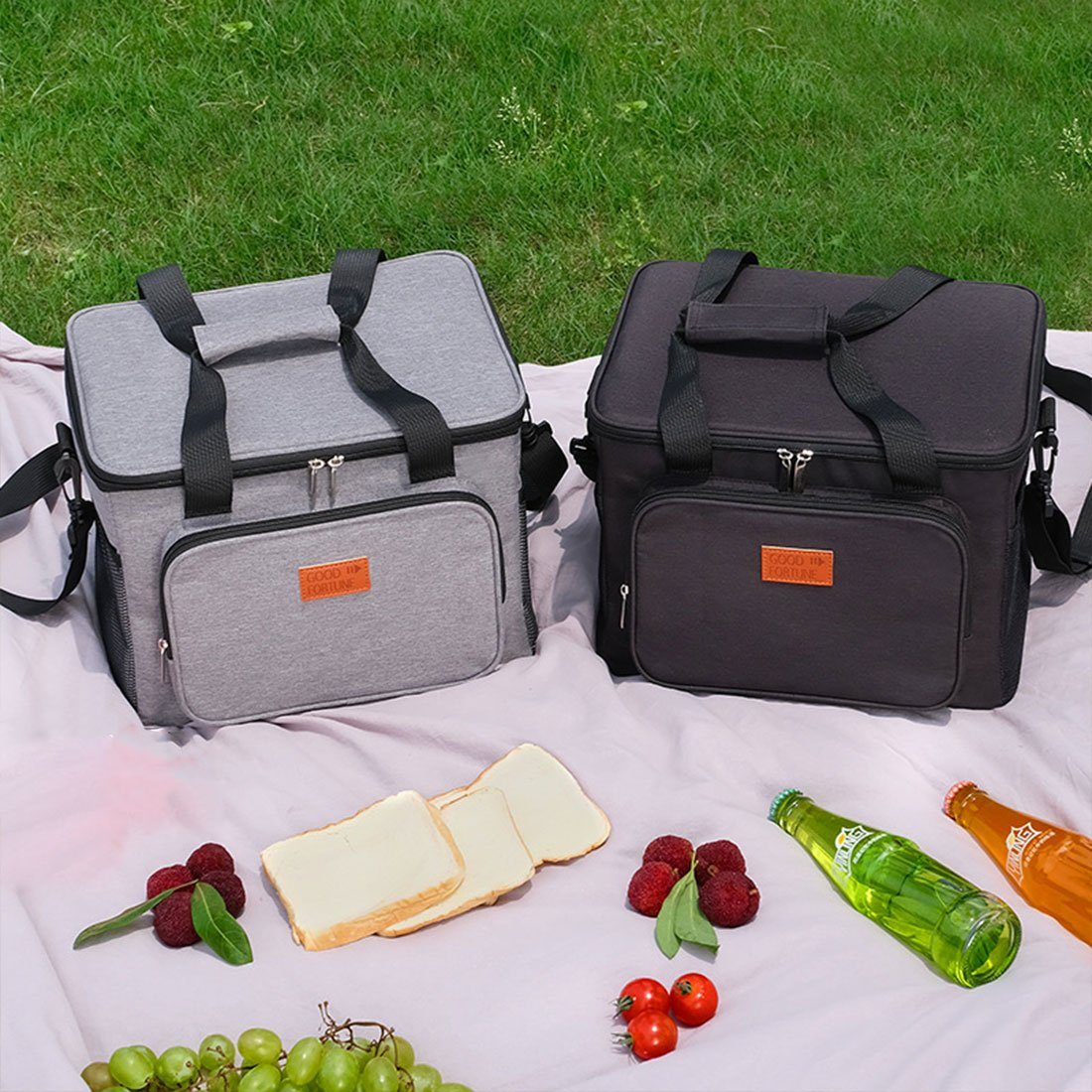 Grau Thermobehälter DÖRÖY Lunchbox-Tasche tragbare Picknick-Tasche, Outdoor-Camping-Lunchbag,