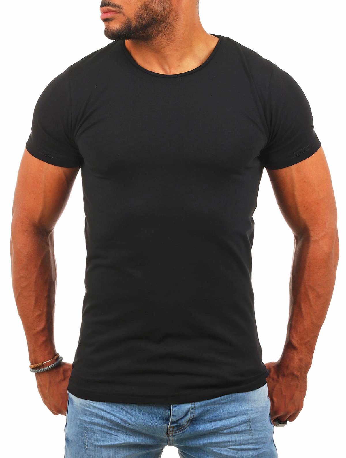 T-Shirt Herren Uni Basic rundhals Ausschnitt Unterziehshirt 1701