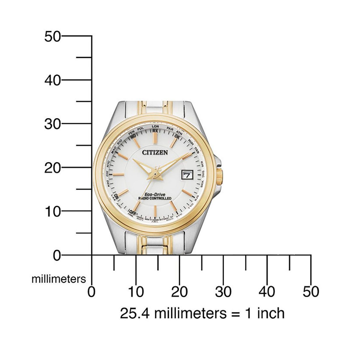 Citizen Funkuhr EC1186-85A, Armbanduhr, Damenuhr, Solar, Edelstahlarmband, Saphirglas, Datum