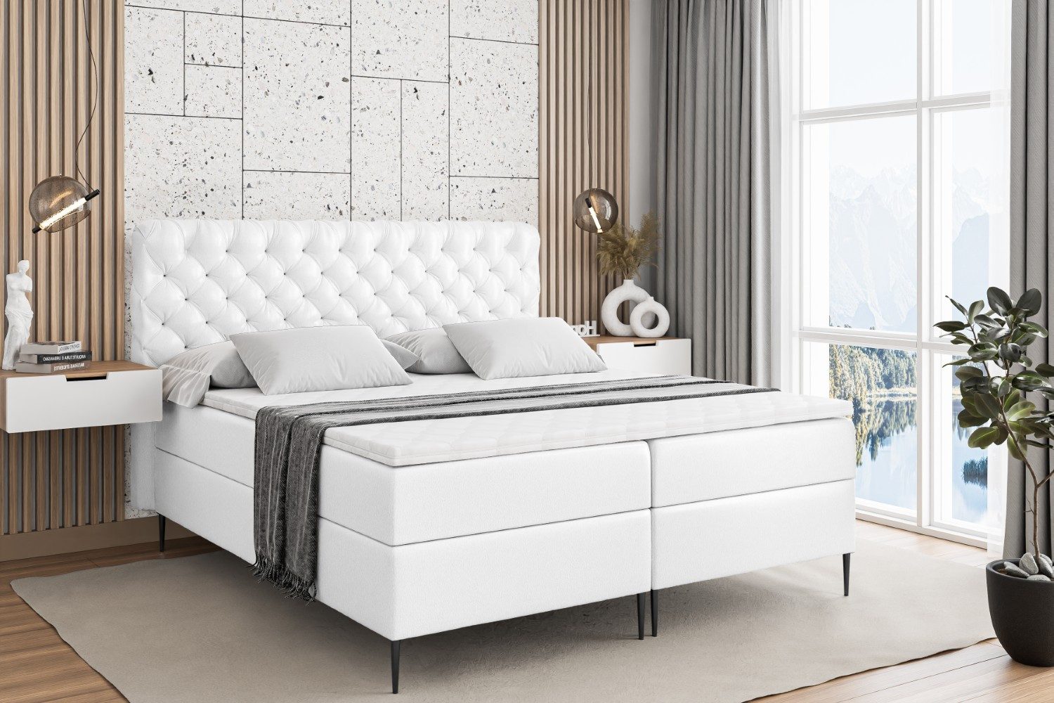ALTDECOR Boxbett BOXI8-F (Multipocket-Matratze H4, H3 Matratze Bonellfederung, Topper, Kopfteil)