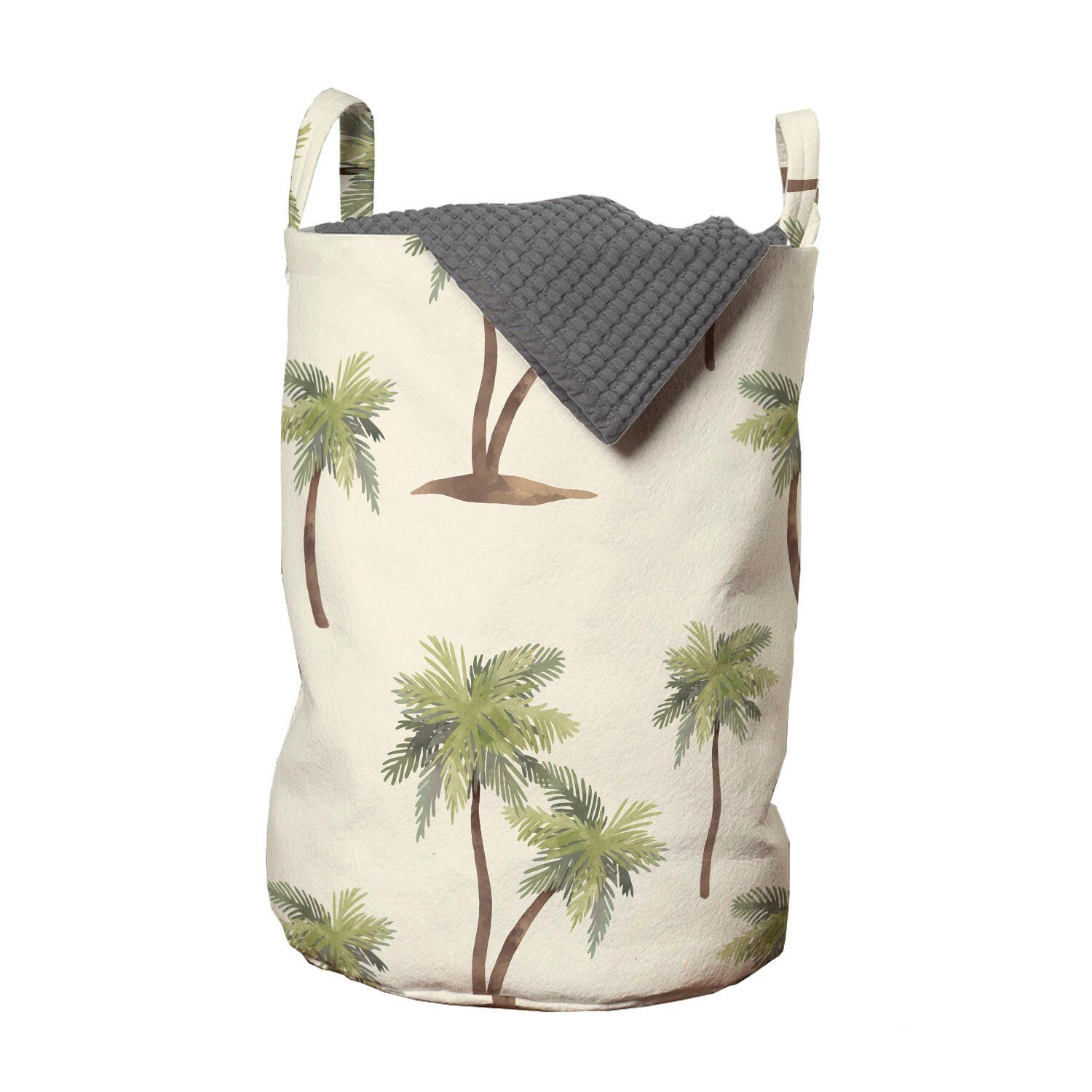Abakuhaus Wäschesäckchen Wäschekorb Palms mit Simplistic Kordelzugverschluss Pattern Waschsalons, Hawaii Griffen für