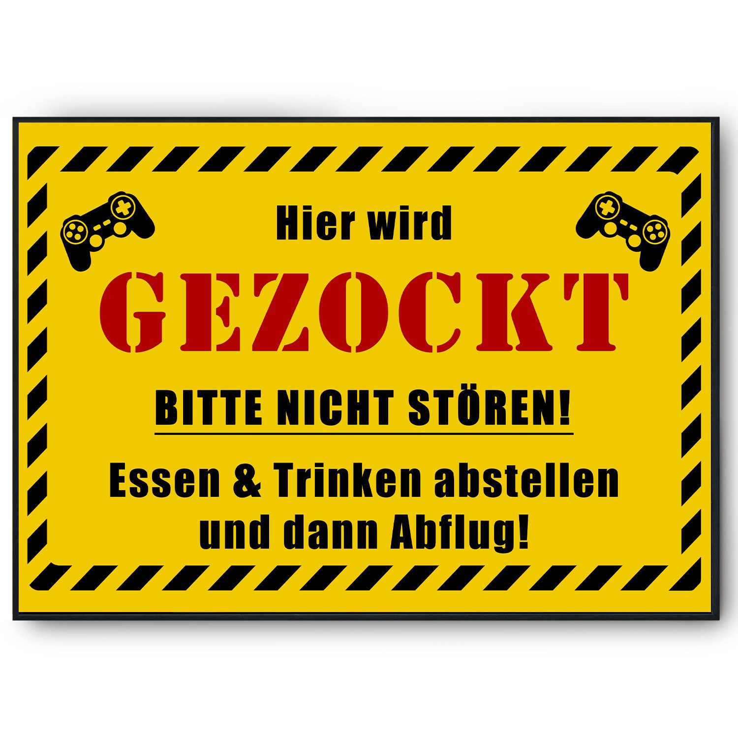 Tigerlino Poster Zocker Spielzimmer Gamer Geschenk Zocken Jugendlicher Zimmer Deko, Ortsschild aus Kartonpapier (kein Metall)