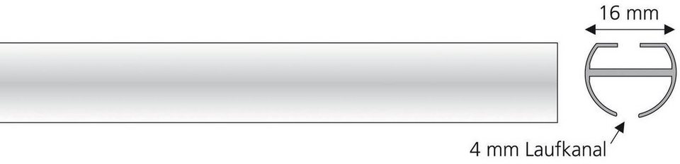 Innenlaufprofil, Liedeco, Gardinenstangen, (1-St), 1-läufig im Fixmaß Ø 16  mm