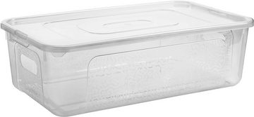 Centi Aufbewahrungsbox Plastikbox mit Deckel, Kisten Aufbewahrung mit Deckel (Set, 8 St., 39L x 26B x 13H cm V=11L), Aufbewahrungsboxen mit Deckel und Strukturdesign