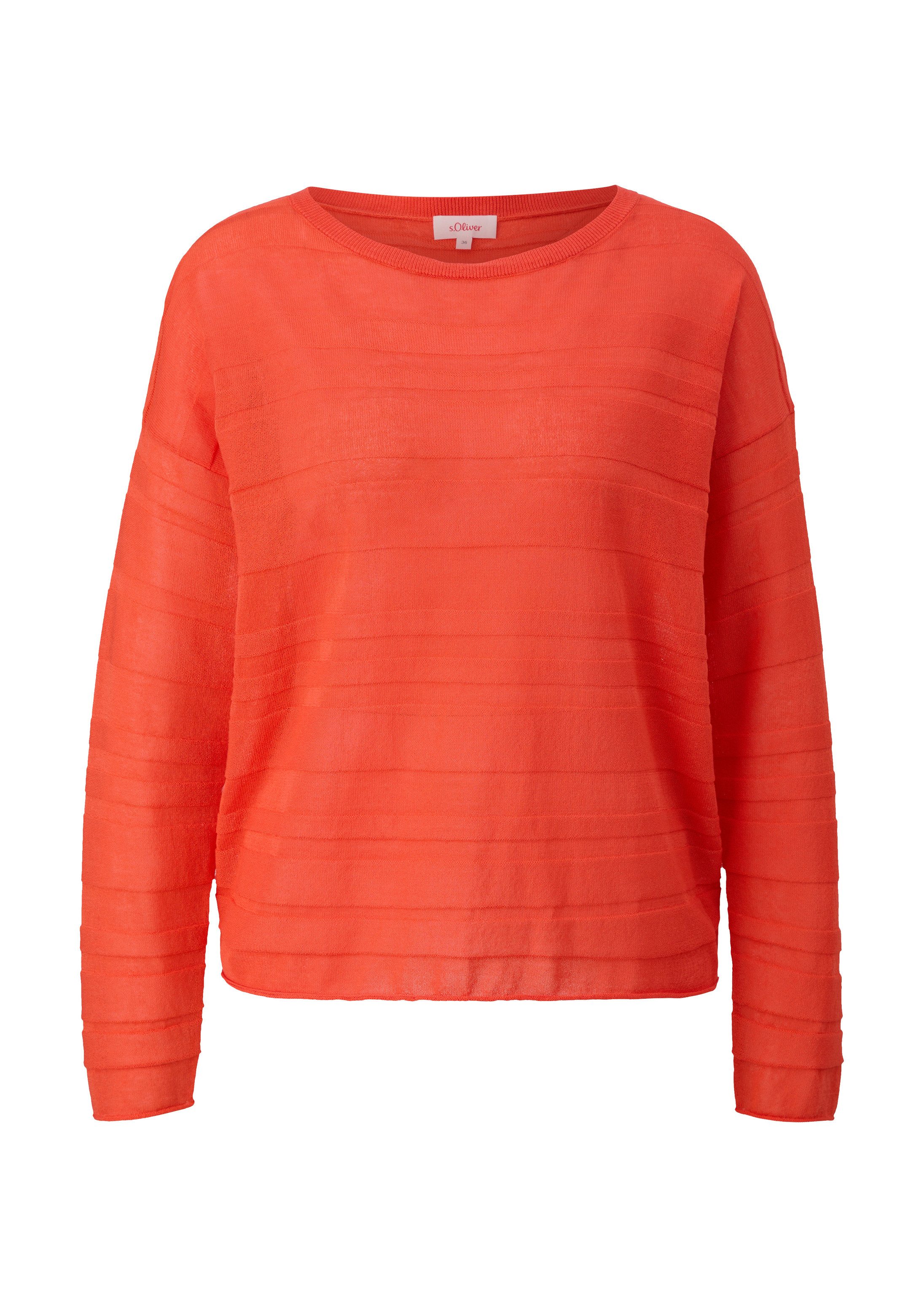 s.Oliver Longpullover Strickpullover Pullover mit Musterstruktur