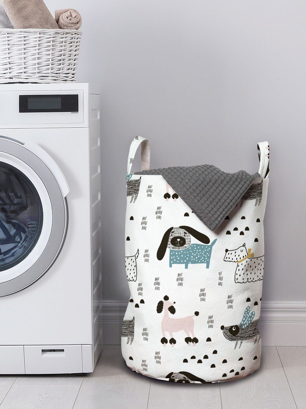 Abakuhaus Dog Griffen mit skandinavisch Pur für Wäschekorb Wäschesäckchen Waschsalons, Breed Kordelzugverschluss Pattern