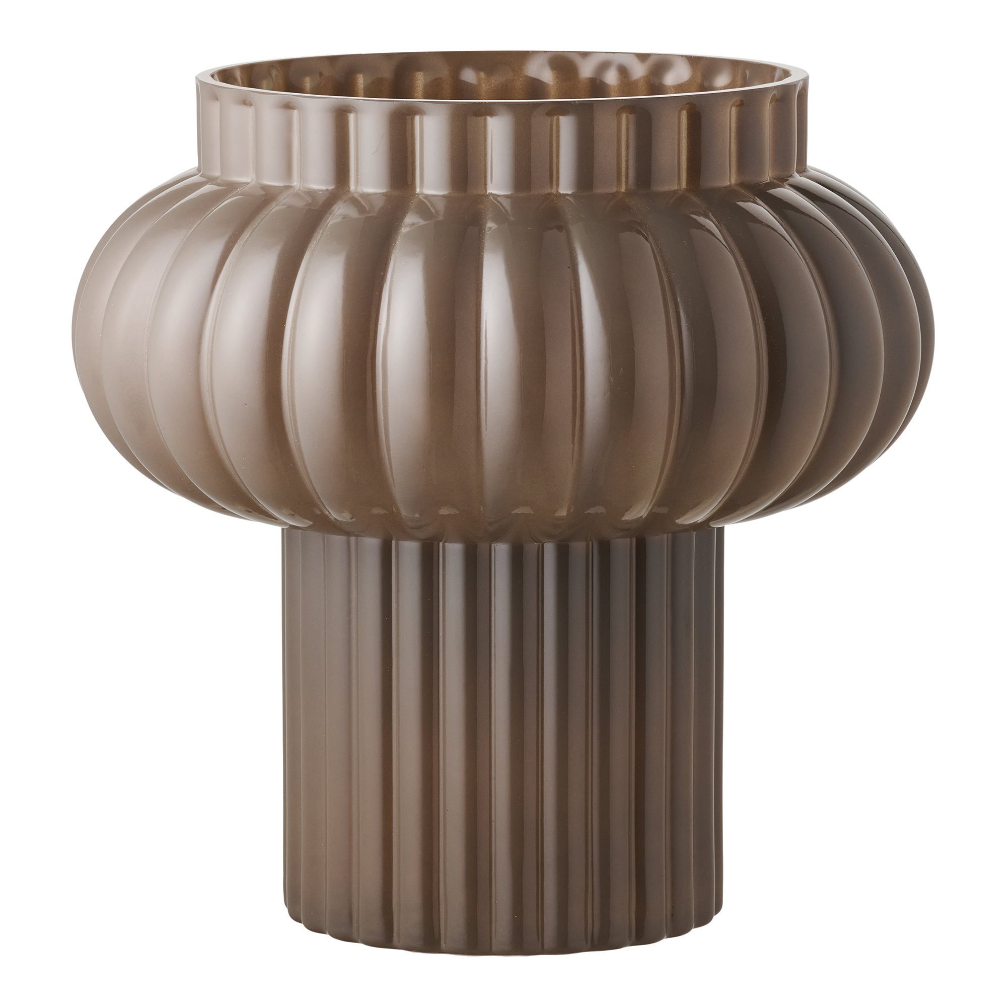 tinkaro Dekovase Vase mundgeblasen ø27×27 cm Braun (1 St), Handgefertigtes Glasg