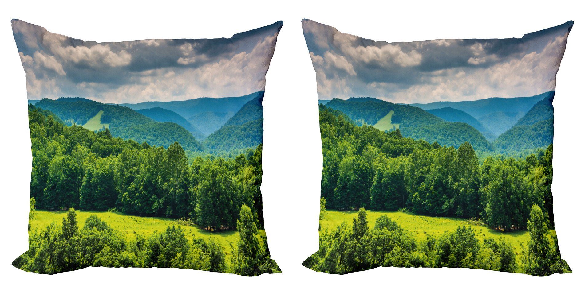 Kissenbezüge Modern Accent Doppelseitiger Digitaldruck, Abakuhaus (2 Stück), Berg Landschaft der Berge