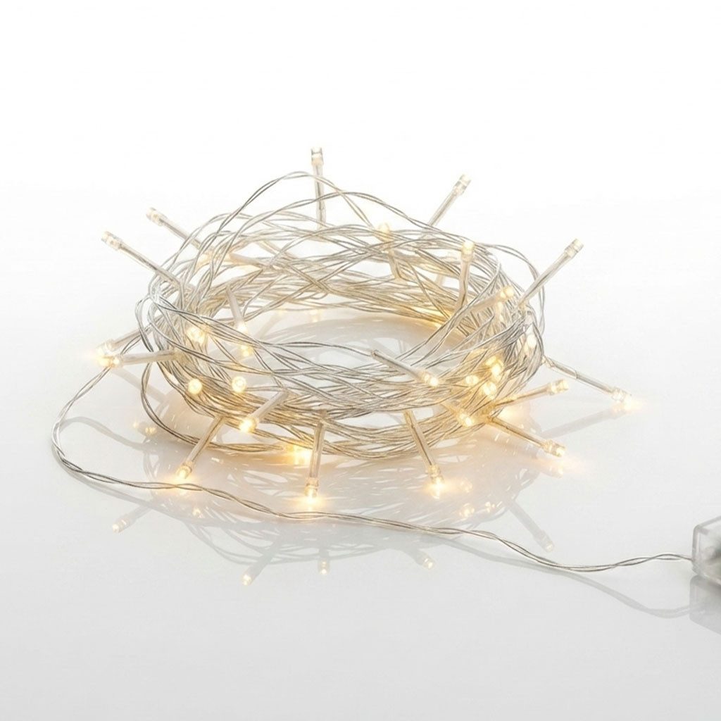 Spetebo LED-Lichterkette Lichterkette mit 30 LED in warm weiß - 450 cm, Weihnachts Tischlichterkette Deko Beleuchtung mit Timer