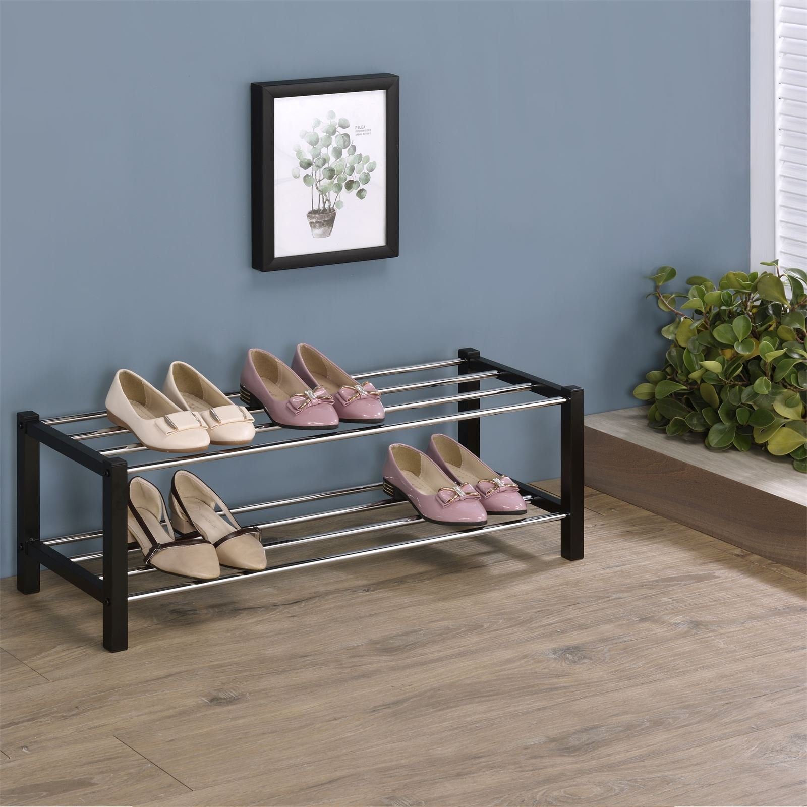 IDIMEX Schuhregal DUBLIN, Schuhständer mit 2 Ablagen 90cm breit Schuhaufbew günstig online kaufen