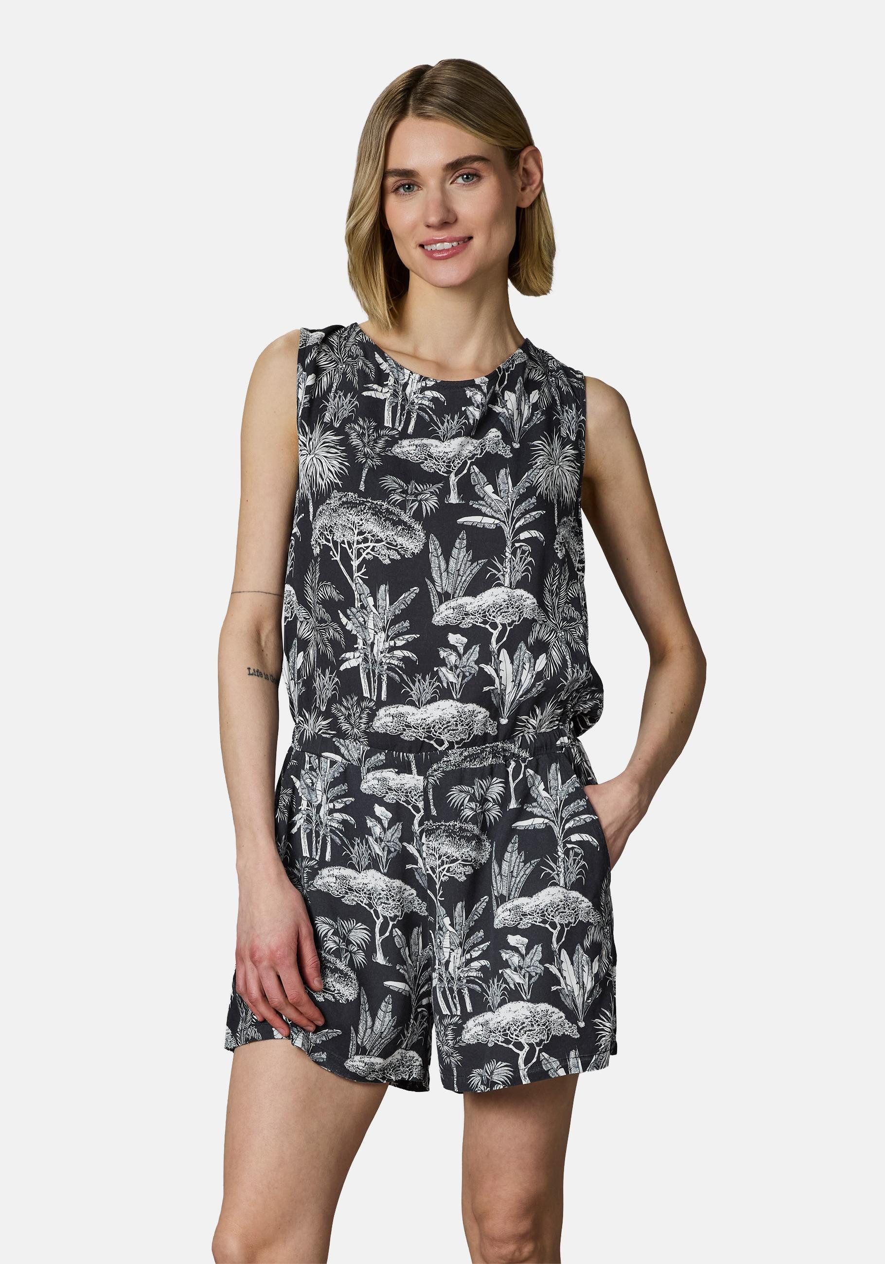 Ragwear Jumpsuit Zella schicker, kurzer Damen Overall mit floralem Print