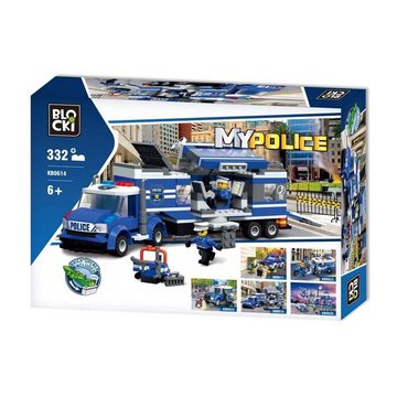 Blocki Konstruktions-Spielset BLOCKI MyPolice Mobile Polizeistation Bausatz Spielzeug 332 Teile