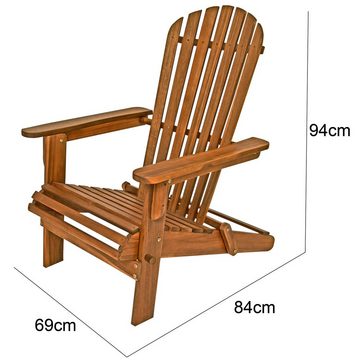 Casaria Gartenliege, Akazie Holz 160kg Belastbar Wetterfest Klappbar Armlehnen Garten